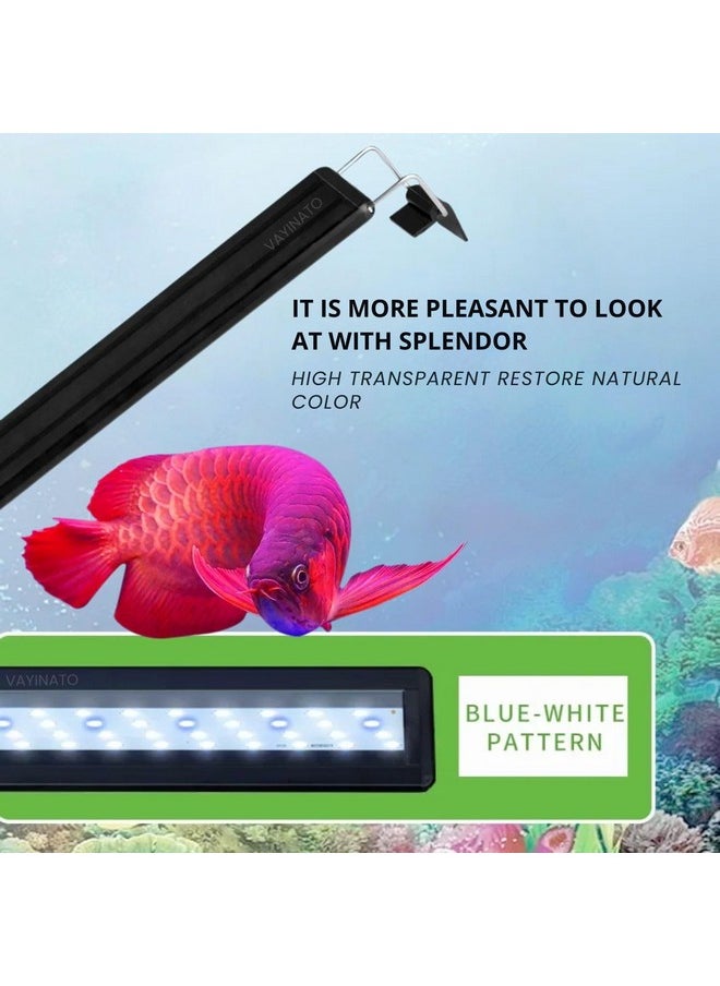 VAYINATO - (Ly-30S | Fit For 30-40Cm Tank) Aquarium Led Light (Blue+White), Single Color Mode Led Light Ultra Slim Black Light For Fresh & Salt Water Tank | Water Proof With Extendable Bracket - Image 1