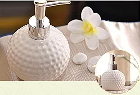 Prostuff.in Ceramic 250 ml Dots Carved Hand wash dispensers Pump, Ceramic soap Dispenser, Pack of 1 (White) - Image 4