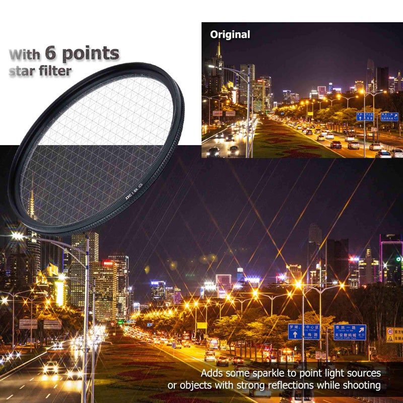 JJC 67mm Variable Star Filter Cross Screen Starburst Filter Kit for Canon EF-S 18-135mm f3.5-5.6 USM Lens, RF 24-105mm F4-7.1 Lens for Sony FE 24-70mm f4 Lens & Other Lenses with 67mm Filter Thread - Image 4
