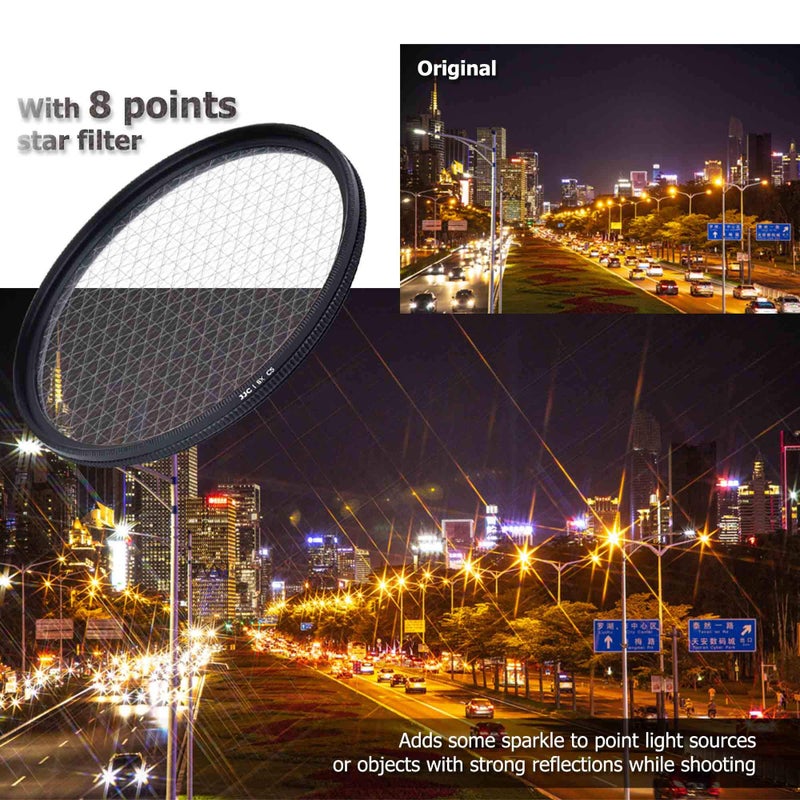 JJC 67mm Variable Star Filter Cross Screen Starburst Filter Kit for Canon EF-S 18-135mm f3.5-5.6 USM Lens, RF 24-105mm F4-7.1 Lens for Sony FE 24-70mm f4 Lens & Other Lenses with 67mm Filter Thread - Image 5