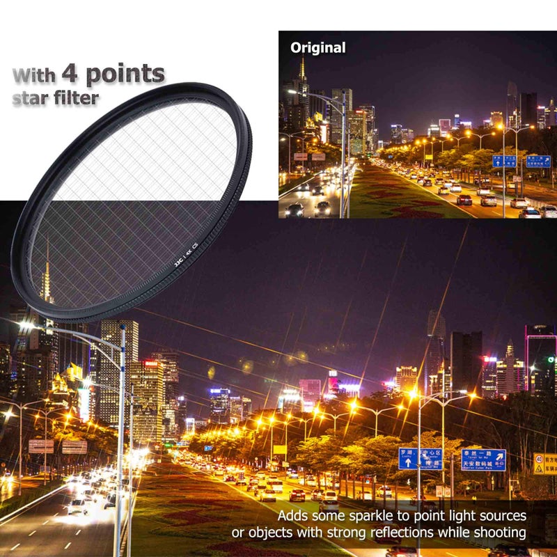 JJC 67mm Variable Star Filter Cross Screen Starburst Filter Kit for Canon EF-S 18-135mm f3.5-5.6 USM Lens, RF 24-105mm F4-7.1 Lens for Sony FE 24-70mm f4 Lens & Other Lenses with 67mm Filter Thread - Image 3
