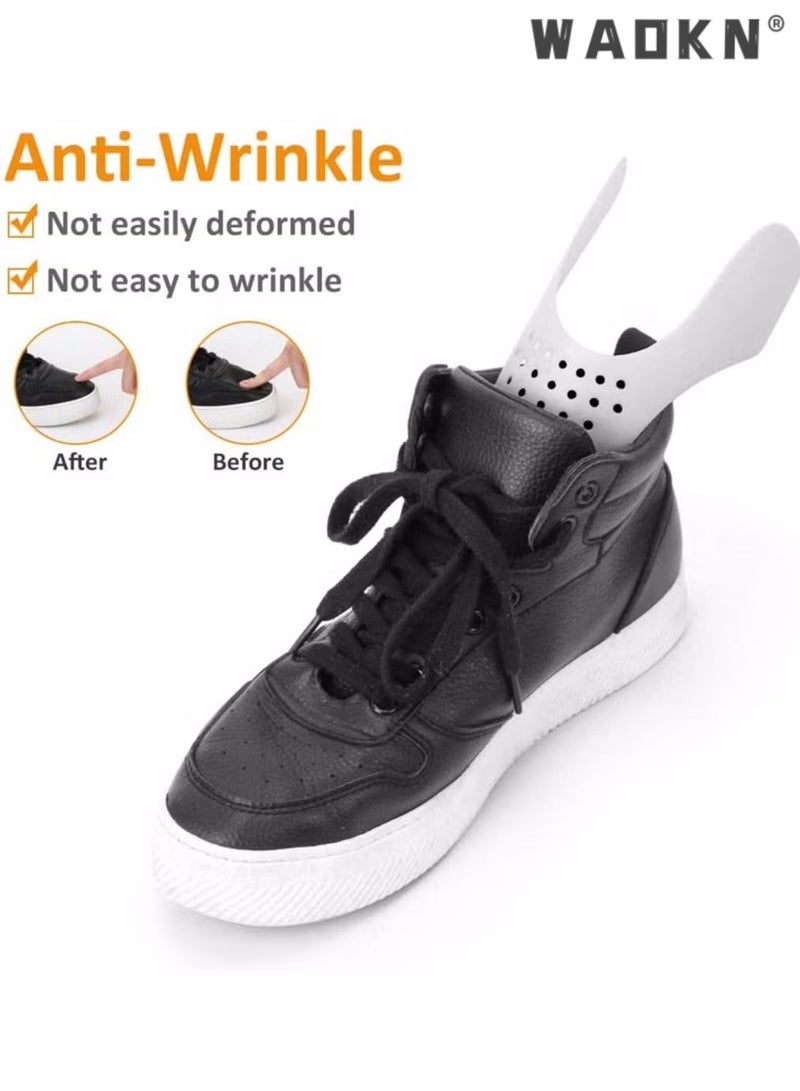 WAOKN 2 pairs Anti-Wrinkle Shoe Crease Protectors, Prevent Sneaker Shoes Crease Indentation, Breathable and Soft for Sneaker and Casual Shoes, Men's 7-12 / Women's 5-8 (Black and White)  - Image 2