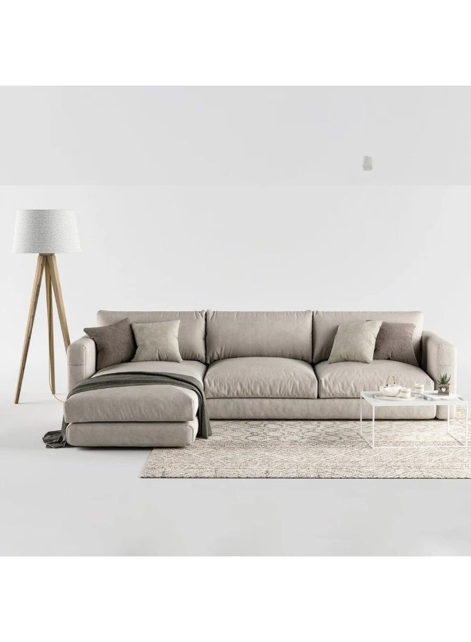 Malazhouse Beech wood Sectional Sofa 250cm * 160cm - Linen - Image 2