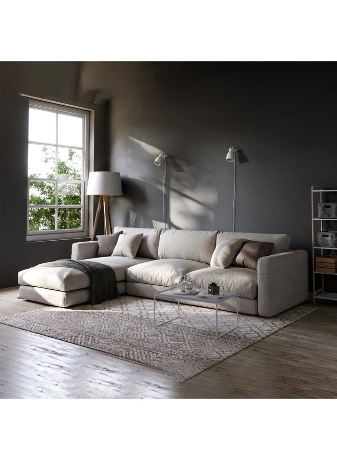 Malazhouse Beech wood Sectional Sofa 250cm * 160cm - Linen - Image 1