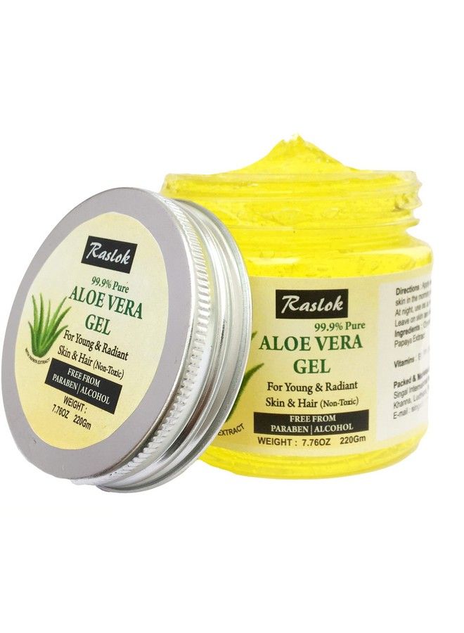 Raslok Aloe Vera Gel Pure Natural Organic Aloe Gel For Moisturizing Face Skin & Hair Care (Papaya 7.76 Oz)  - Image 5