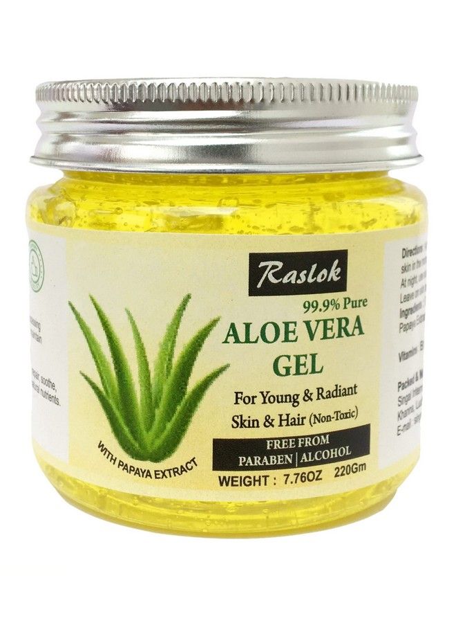 Raslok Aloe Vera Gel Pure Natural Organic Aloe Gel For Moisturizing Face Skin & Hair Care (Papaya 7.76 Oz)  - Image 1