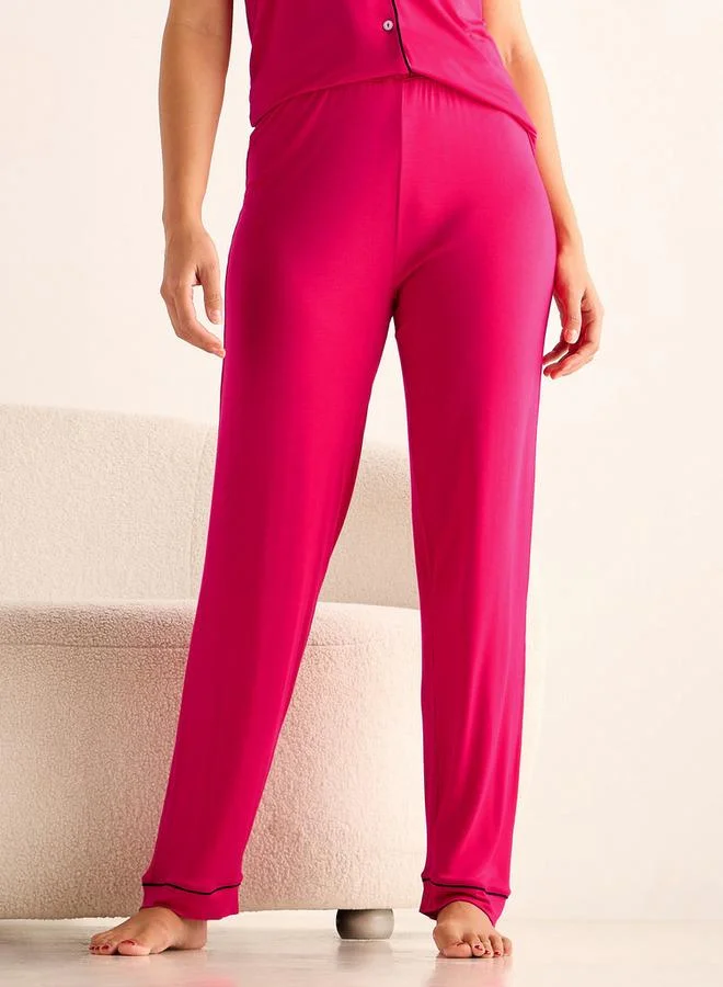 Aadaraya Aadaraya Piping Detail Pyjama Set