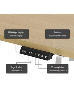 keke Multifunctional Adjustable Height Gaming Desk with RGB LED Lights, Wireless Remote, Handle Rack, Cup Holder, USB Socket and Headphone Hook 140 CM  - Image 5