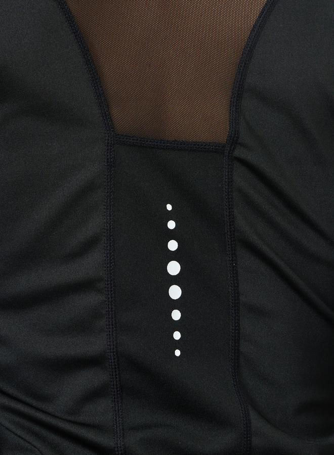 Styli Active Black Back Mesh and Reflective Detail Long Sleeves Top - Image 5