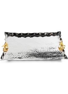 Antep Sepeti Antep Basket Silver Plated Hammered Copper Tray 32CM  - Image 1