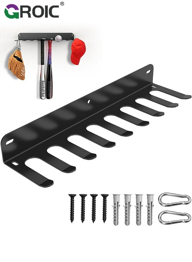 GROIC 8 Hook Wall-Mounted Gym Equipment Storage Rack,Home Gym Accessories Organization Storage Rack Equipment For Home,Wall Hanger Display Gear for Resistance Bands Jump Ropes - Image 1