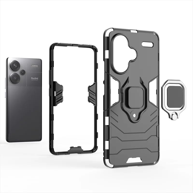 Spazy Case® Redmi Note 13 Pro Plus Back Cover | Dual Layer Armor Defender Full Body Protective + PC Hybrid Kickstand Back Case for Redmi Note 13 Pro Plus - Image 4