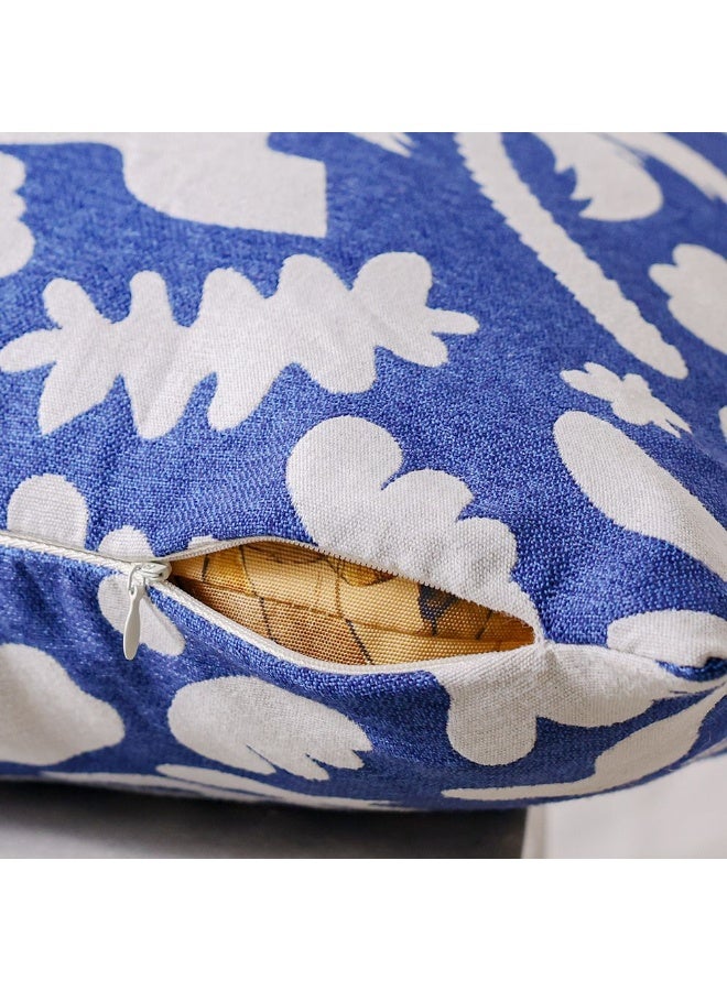 DANUBE HOME Woven Cushion  | Patio Throw Pillow Garden Farmhouse Decor | Decorative Cushion For Outdoor Seating Chair Sofa Swing Gazebo 45X45cm-Nice Dazzling Blue - Image 3