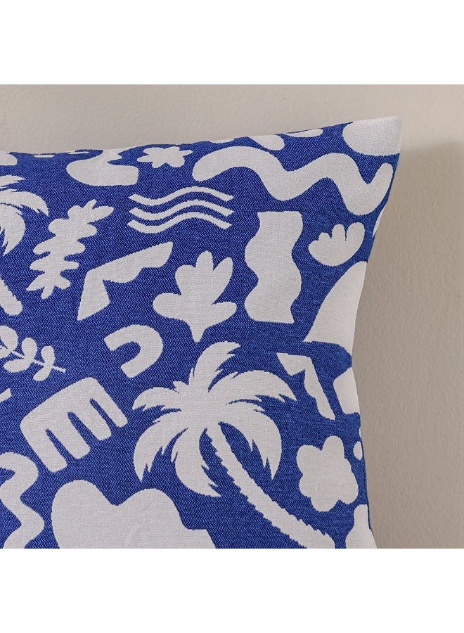 DANUBE HOME Woven Cushion  | Patio Throw Pillow Garden Farmhouse Decor | Decorative Cushion For Outdoor Seating Chair Sofa Swing Gazebo 45X45cm-Nice Dazzling Blue - Image 2