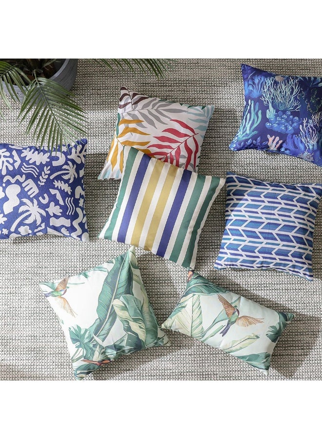 DANUBE HOME Woven Cushion  | Patio Throw Pillow Garden Farmhouse Decor | Decorative Cushion For Outdoor Seating Chair Sofa Swing Gazebo 45X45cm-Nice Dazzling Blue - Image 4