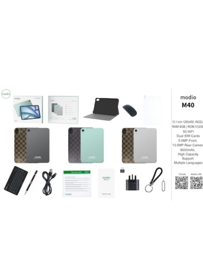 modio Modio M40 10.1-Inch Tablet – Powerful 8GB RAM, 512GB Storage, Dual SIM, High-Capacity Battery, and Stunning In-Cell Display for Seamless Performance (green) colour.  - Image 2