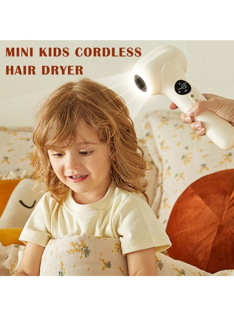 Generic - Mini Hair Dryer for Baby and Kids Portable Low Heat Rechargeable Cordless Blow Dryer with LED Soft Light for Baby Care - Image 1