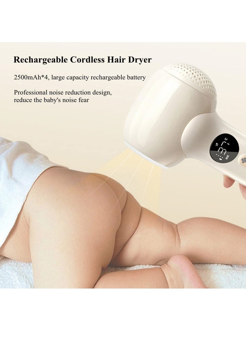 Generic - Mini Hair Dryer for Baby and Kids Portable Low Heat Rechargeable Cordless Blow Dryer with LED Soft Light for Baby Care - Image 1