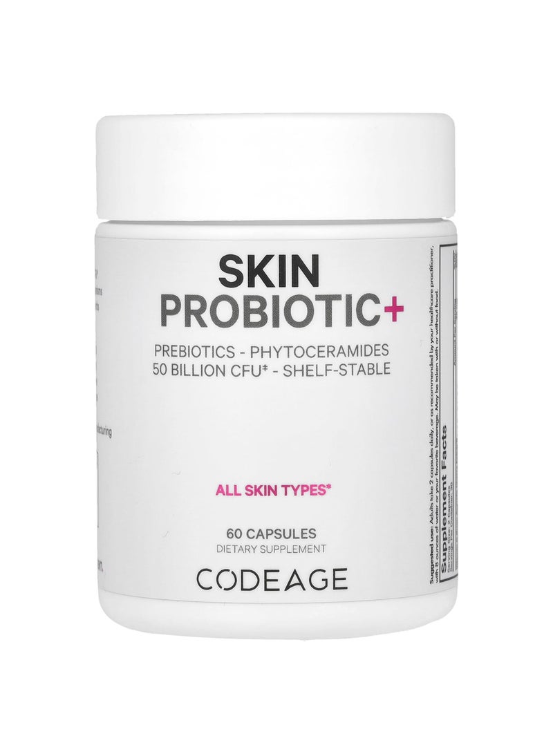 Codeage Skin Probiotic+, 50 Billion CFU, 60 Capsules