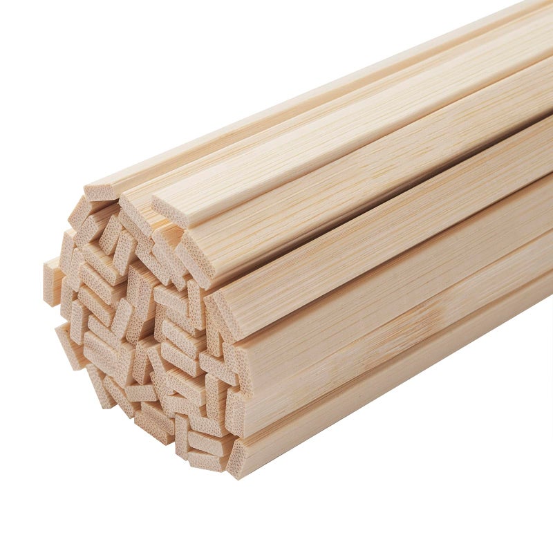 FACATH 60 Pieces Natural Bamboo Sticks Wooden Craft Sticks Can be Curved Bamboo Strips Extra Long Sticks 38 Inch Width Wood Strips for Craft Projects DIY Handmade Craf
