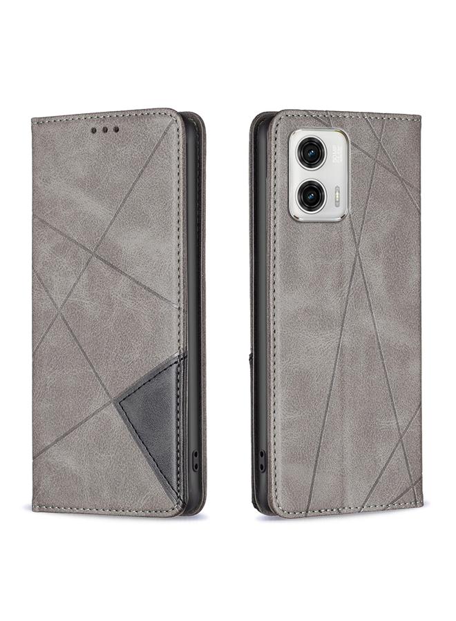 The Bros Case For Motorola Moto G73 5G Prismatic Invisible Magnetic Leather Phone Case