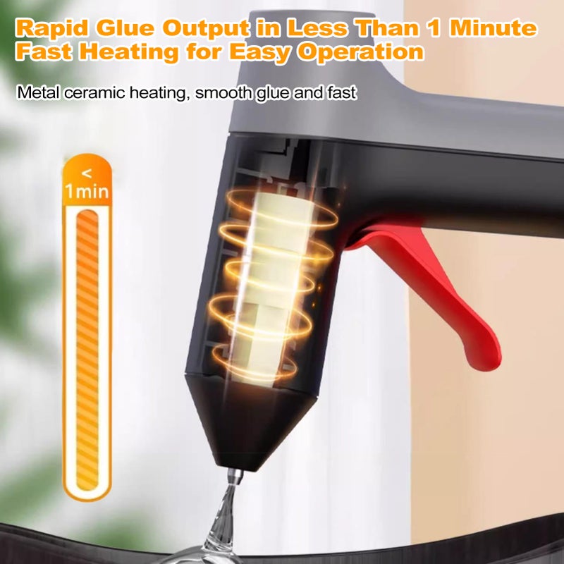 3.7V Hot Melt Glue Machine Kit 30s Fast Preheating Mini Glue Machine with 30Pcs Glue Sticks 2000mAh Rechargeable Battery for Crafts DIY Projects and Repairs - Image 3