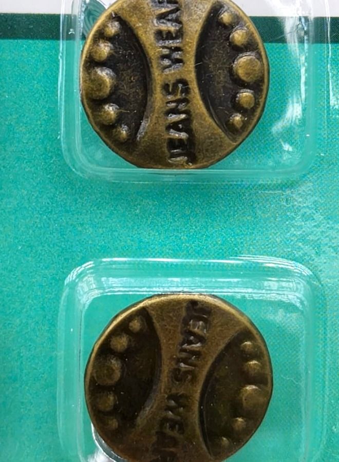 ITALO 6-Pieces Jeans Pant Buttons Copper Color Repair Easily Safety for New Jeans Repairs Quality Brass - Image 2