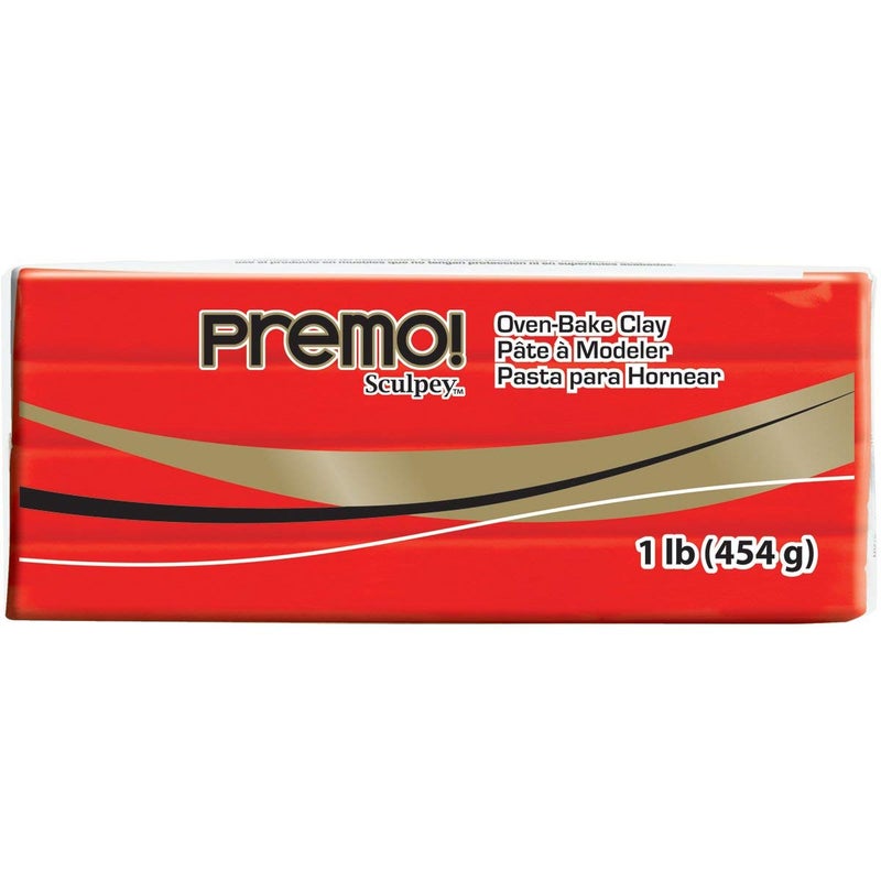 Sculpey Premo Polymer OvenBake Clay Cadmium Red Hue Non Toxic 1 lb bar Great for jewelry making holiday DIY mixed media and more Premium clay perfect for clayers and artists - Image 3
