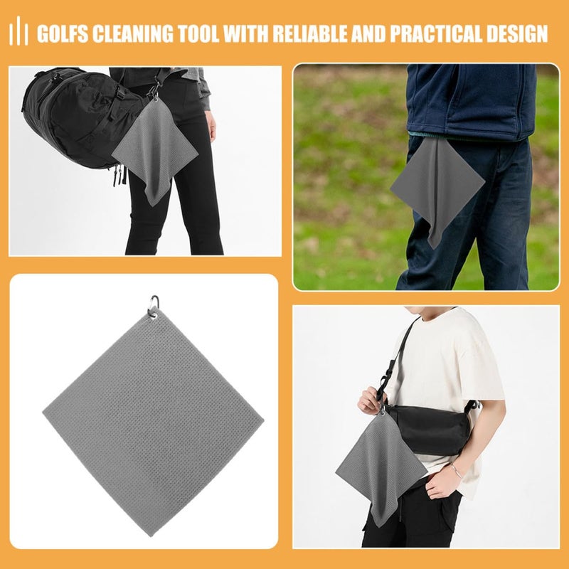 Gray Microfiber Golf Towels 30x30cm 3 Pack for Ball Cleaning Outdoor Sports Supply - Image 5