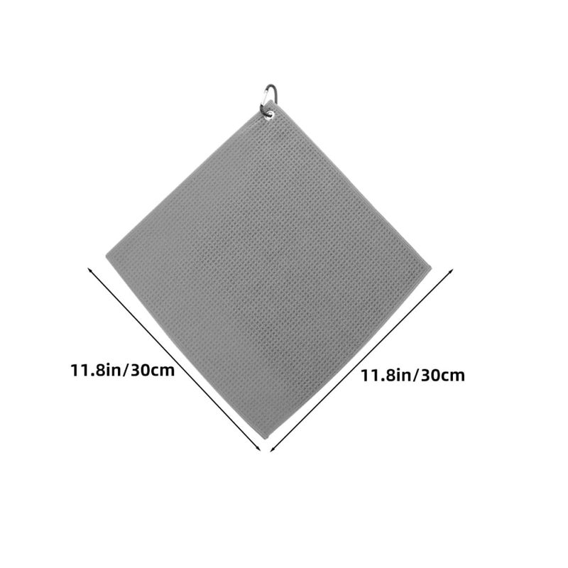 Gray Microfiber Golf Towels 30x30cm 3 Pack for Ball Cleaning Outdoor Sports Supply - Image 3
