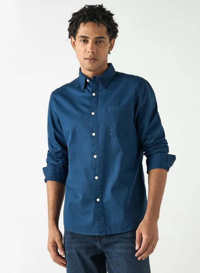 Lee Cooper Regular Fit Shirt with Long Sleeves and Pocket