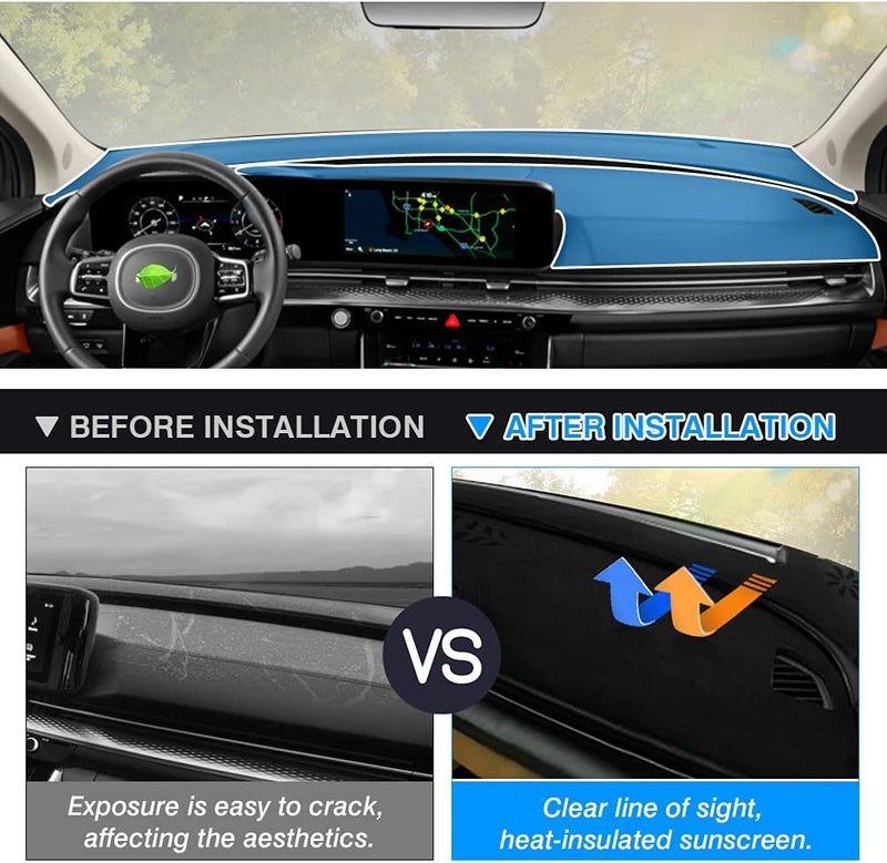 Autorder Dashboard Cover Mat for 2022 2023 2024 2025 Kia Carnival Accessories Dash Cover Dash Mat Glare UV Rays Dashboard Protector - Image 3