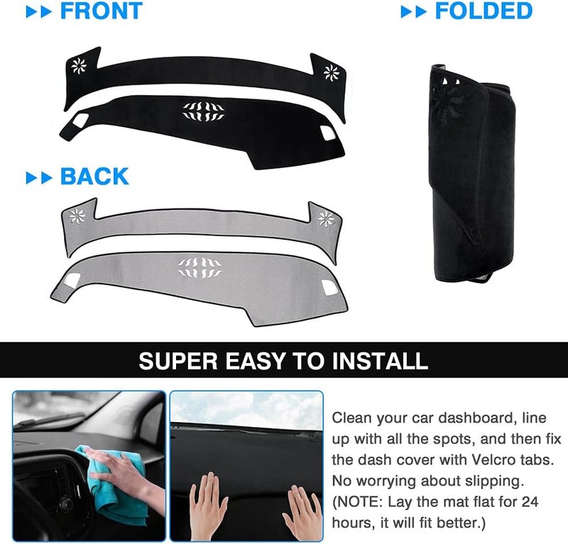 Autorder Dashboard Cover Mat for 2022 2023 2024 2025 Kia Carnival Accessories Dash Cover Dash Mat Glare UV Rays Dashboard Protector - Image 5