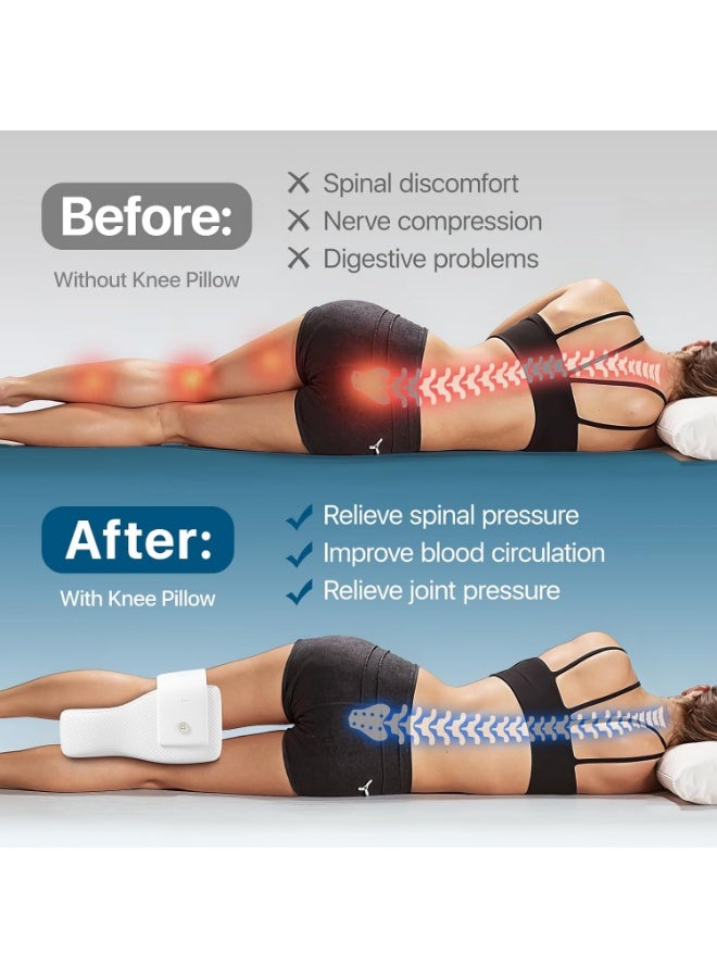 والالا وسادة ركبة دائرية نصف دائرية محمولة مريحة، وسائد ساق من إسفنج الذاكرة لمن ينامون على جانبهم تفصل الركبتين لتعزيز النوم بأشرطة ثابتة قابلة للتعديل - Image 2