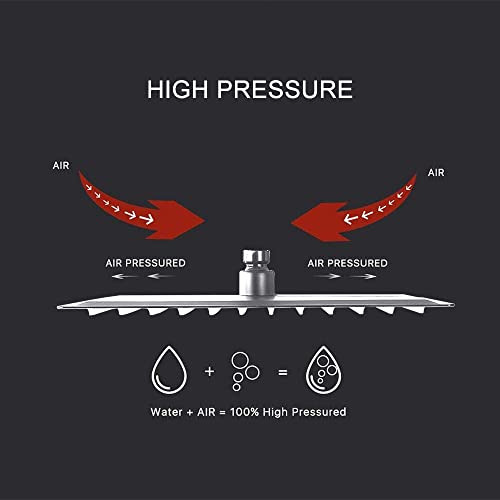 Heable Brushed Nickel Shower System Bathroom 12 Inch Rain Shower Head Ceiling Mount with Handheld Luxury High Pressure Shower Combo Set Shower Faucet Rough-in Valve Body and Trim Included - Image 5