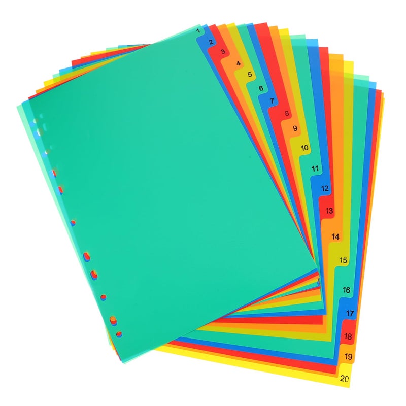 20 Pcs PP Index Dividers With Tabs For Binders Notebooks Books Reports Presentations - Image 2