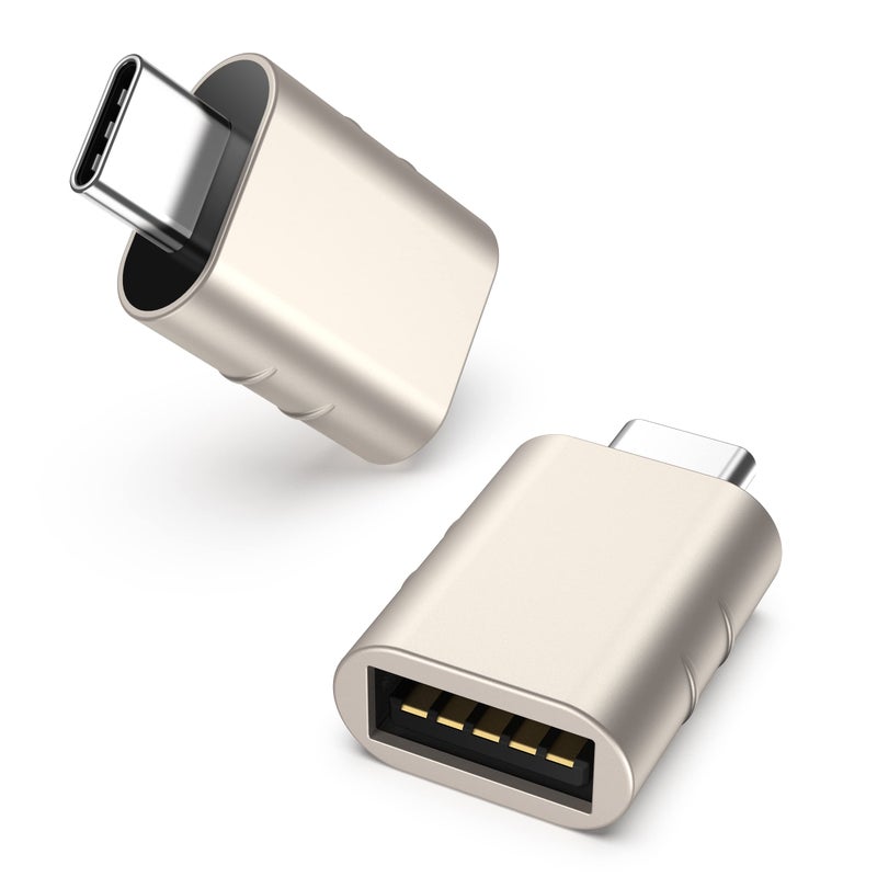 Syntech USB C to USB Adapter Pack of 2 USB C Male to USB3 Female Adapter Compatible with iPhone 16 Pro Max MacBook Pro Air 2023 iMac iPad Mini Pro, Other Type C or Thunderbolt 4/3 Devices, Starlight - Image 1