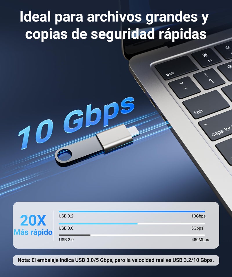 Syntech USB C to USB Adapter Pack of 2 USB C Male to USB3 Female Adapter Compatible with iPhone 16 Pro Max MacBook Pro Air 2023 iMac iPad Mini Pro, Other Type C or Thunderbolt 4/3 Devices, Starlight - Image 3