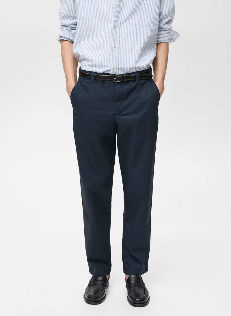MANGO Casual Poplin Regular Fit Pants  - Image 1