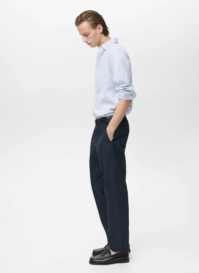 MANGO Casual Poplin Regular Fit Pants