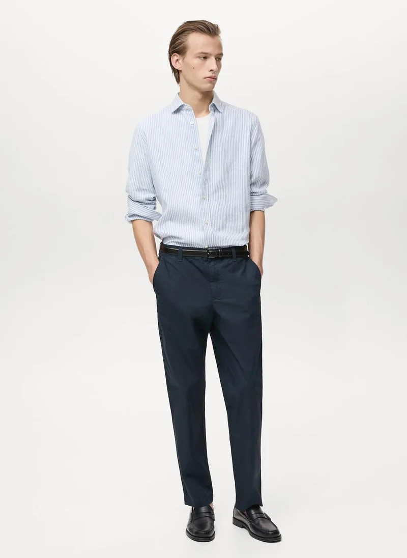 MANGO Casual Poplin Regular Fit Pants