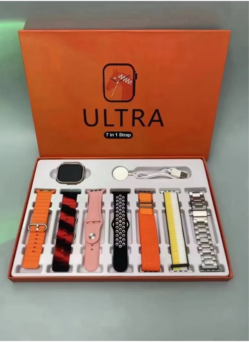 Ultra - Series 9 ULTRA Smart Watch 2.01inch With A Full Screen Works With The Android And IOS System Is Responsive And Supports GPS With 7 Bracelets - Image 1