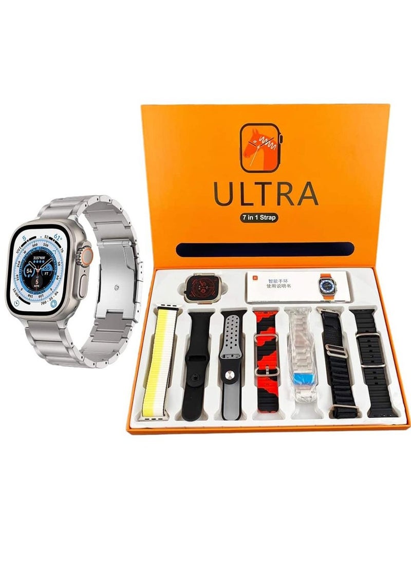 Ultra - Series 9 ULTRA Smart Watch 2.01inch With A Full Screen Works With The Android And IOS System Is Responsive And Supports GPS With 7 Bracelets - Image 1