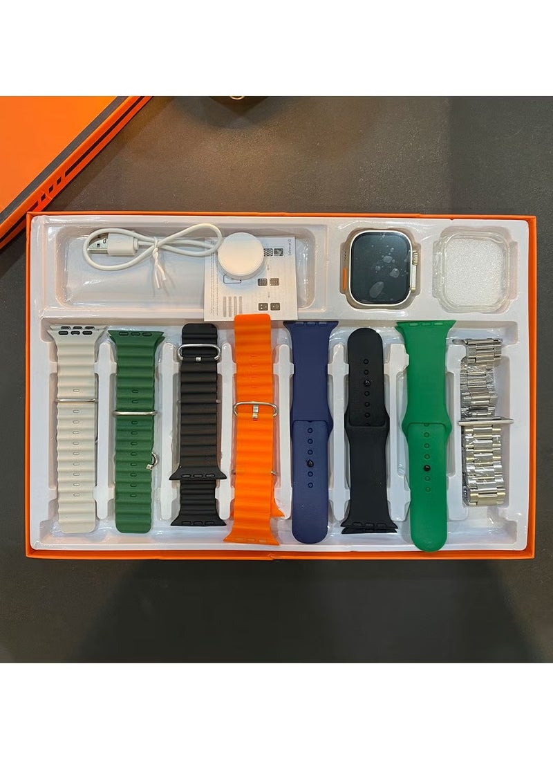Ultra - Series 9 ULTRA Smart Watch 2.01inch With A Full Screen Works With The Android And IOS System Is Responsive And Supports GPS With 7 Bracelets - Image 1