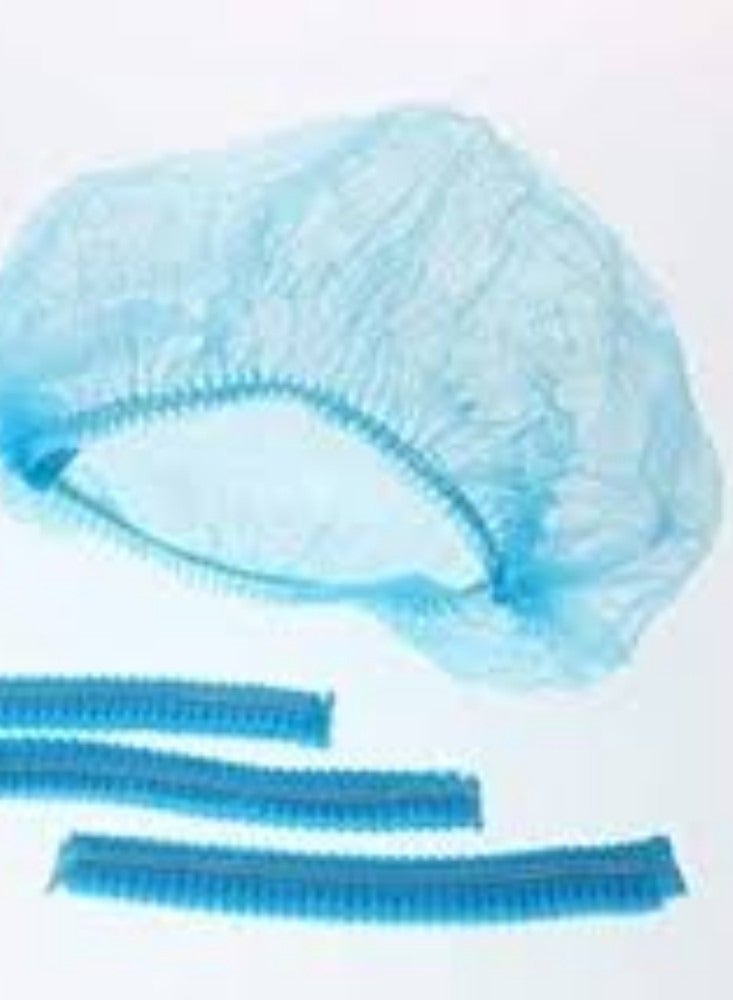 Kinmed 100 PCS Box Head Cover - Non Woven Cap – Blue- Disposable - Image 1