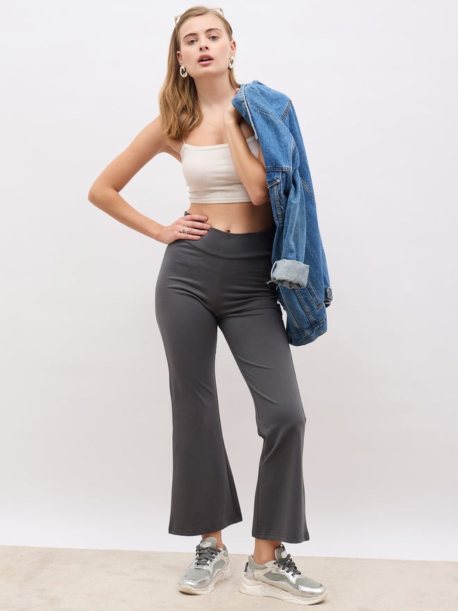 Styli Elasticated Broad Waistband Flared Pants - Image 1