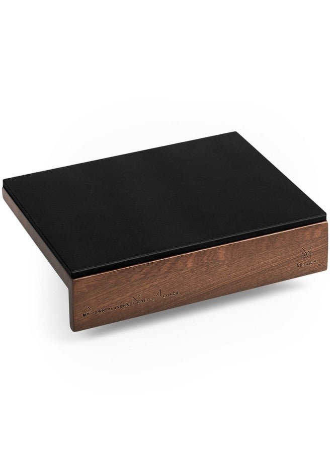 MUVNA Espresso Tamping Mat - Premium Walnut Wood with Silicone Pad, Compact Corner Design for 51/54/58mm Portafilter, Non-Slip Barista Station Accessory for Home Espresso Brewing - Image 1