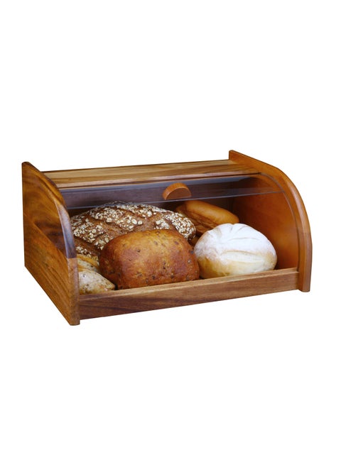 Bakery box made of luxurious acacia wood with an acrylic lid