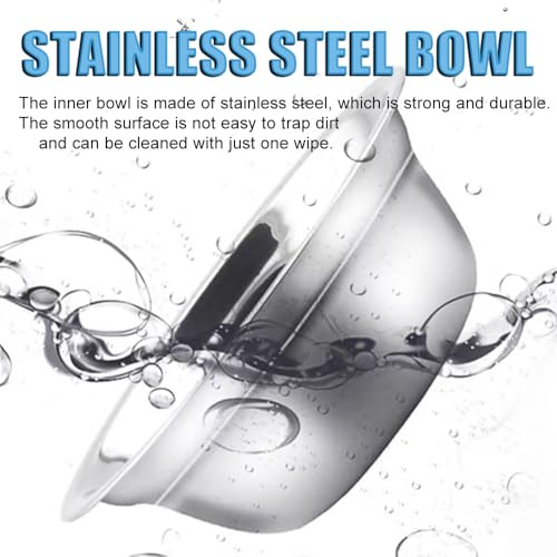 AKEISHE Double Cat Food Bowl -Stainless Steel Bowls with Easy-to-Clean Detachable Design, Non-Slip Base, Pet Feeder for Kittens and Medium Cats (Blue) - Image 3