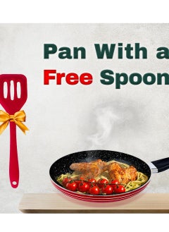Mercury 18 CM Aluminum Base Multi Purpose Frypan with Scratch Resistant and Eco Friendly Marble Coating Suitable for All Stovetops Includes a Free Spatula  - Image 3